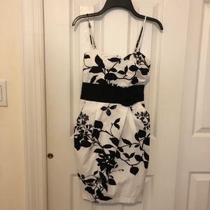 Black/White Floral Mini Dress